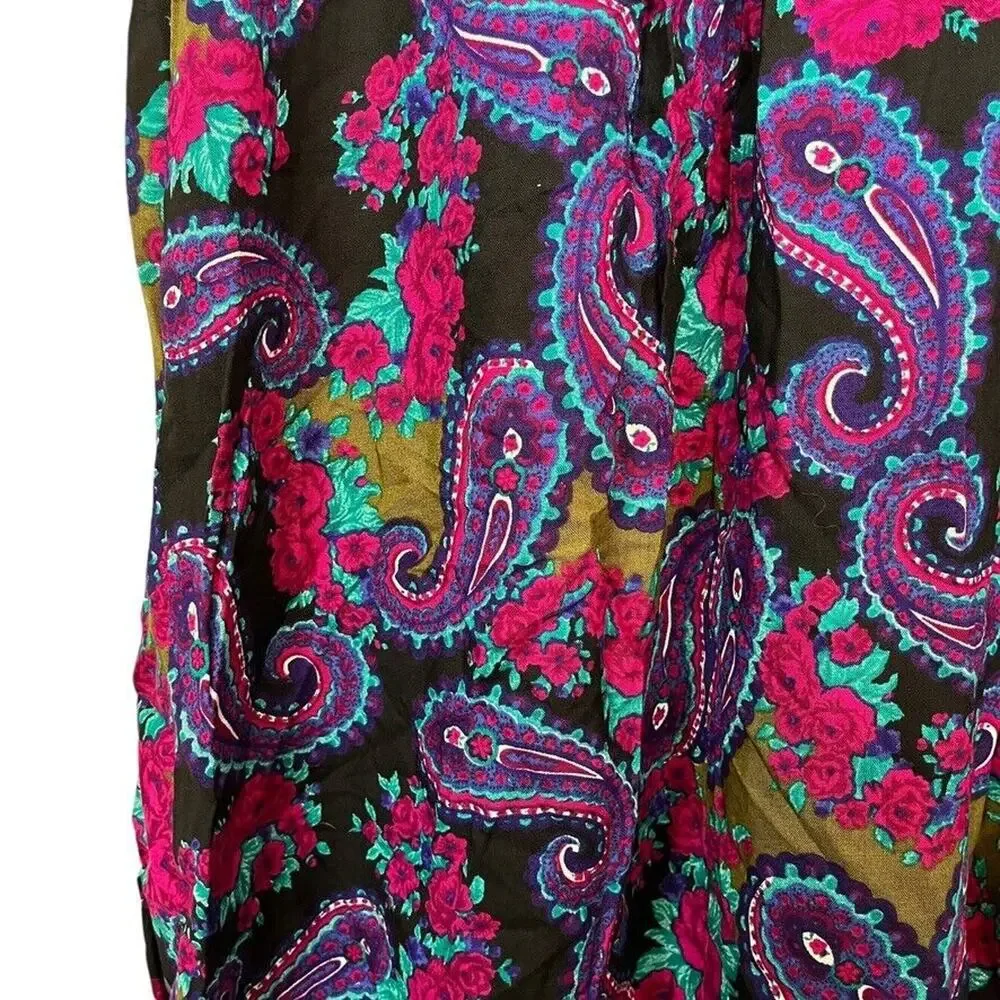 Random USA Made Vintage NWT Midi Pleated Paisley Purple Whimsigoth Skirt sz 10